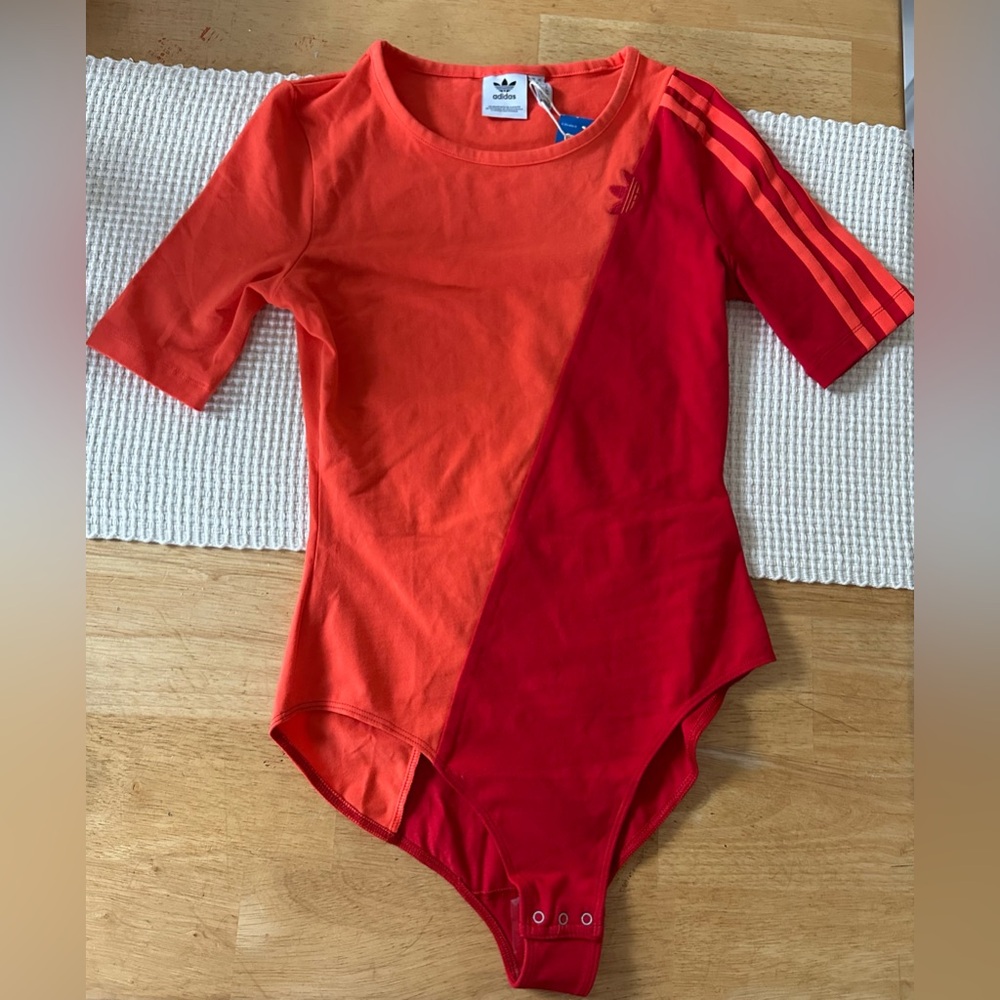 Brand New! Adidas Bold Red and Orange Bodysuit